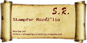 Stampfer Rozália névjegykártya